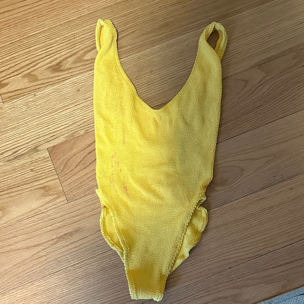 Yellow YouSwim one piece (color stain)